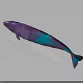 Colorful Purple And Blue Gradient Whale With Shiny Metallic Surface And Smooth Finish