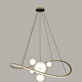 Modern Pendant Light with Circular Structure and Globe Accents for Interior Lighting 3d model