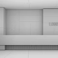 Sleek Modern Reception Desk Design With Wooden Ceiling Marble Wall Panel And White Gray Decorative Elements 3d model