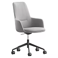 Modern Office Desk and Chair Set with Multi Colored Fabric Seats and Rolling Wheels