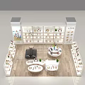 Modern Shoe Store Interior With Shelves And Display Tables For Footwear Products