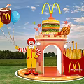 McDonald's Themed Photo Spot With Ronald McDonald Balloons Big Mac And Fries