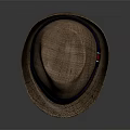 Brown Woven Stylish Hat With Blue Red Striped Band Fashion Design Look