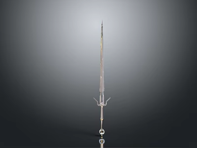 Classic Metal Sword With Sharp Blade And Decorative Hilt Guard Design 3d model