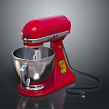 Red Stand Mixer With Silver Mixing Bowl For Home Kitchen Use 3d model