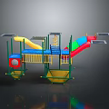 Vibrant Children's Outdoor Playground Equipment With Slides Climbing Structures And Platforms