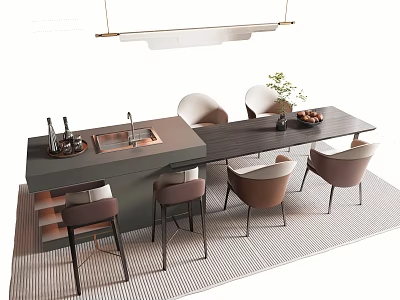 Nakajima Kitchen Nakajima Dining Table Accessories Display Cabinet Dining Chair Bar Chair 3d model