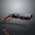 Steampunk Weapon Design Featuring Metal Leather Coiled Wire and Spikes 3d model
