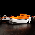 Orange And White Racing Car With Number 8 On Sleek Aerodynamic Body 3d model