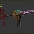 Industrial Tower Structure With Extended Platform Red Lights And Metal Design Elements
