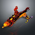 Vibrant Decorative Ornament With Intricate Red Yellow And Orange Artistic Designs