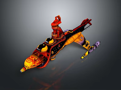 Vibrant Decorative Ornament With Intricate Red Yellow And Orange Artistic Designs 3d model