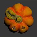 Vibrant Orange And Red Pumpkin With Yellow Stem On Dark Background And Reflection