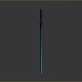 Glowing Blue Sword With Intricate Blade Texture And Dark Hilt Design