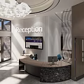 Modern Reception Area With Large Windows Bright Space And Digital Display Design