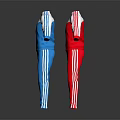 Stylish Blue And Red Tracksuits With White Stripes Full Body Design