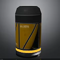 Cylindrical Speaker Device With Mesh Top Black Bottom Orange Middle Section And Ba2096 Label