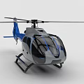 Blue And Gray Helicopter Model With NS016 Marking Rotor And Tail Design Details