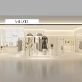 Modern Minimalist Clothing Store Interior With Hanging Clothes Green Plants And Bright Lighting