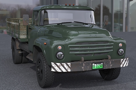 80 s domestic classic Dongfeng military truck 130 car 3d model