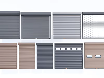 Various Colored Roller Shutters With Different Modern Design Styles For Home Exterior 3d model