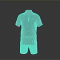Blue Short Sleeve Polo Shirt With Floral Print Casual Shorts Outfit