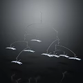 Delicate Dragonfly Hanging Mobile with Metal Wire Frame and Multiple Insect Ornaments for Home Interior Decor