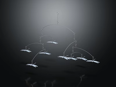 Modern wind chime dragonfly bell decoration soft food 3d model