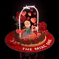 The Mix One Themed Decorative Display With Boy Roses And Heart Shaped Elements 3d model