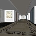 Modern Hotel Away Hotel Corridor 3d model