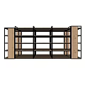 Sturdy Metal Frame Display Shelves With Wooden Layers For Retail Storage