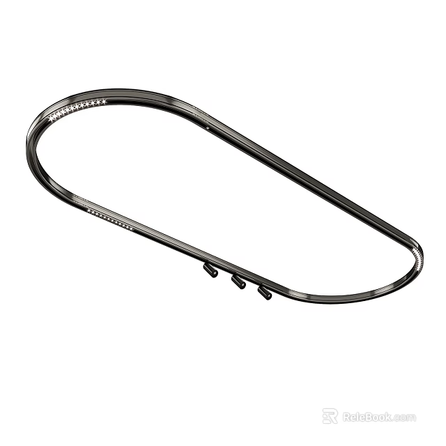 Durable Black Metal U Shaped Ring With Small Protrusions For Mechanical Applications 3d model 