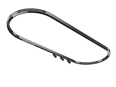 Durable Black Metal U Shaped Ring With Small Protrusions For Mechanical Applications 3d model