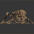 Realistic 3D Rendered Small Mammal Skeleton With Detailed Bone And Organ Structure 3d model