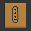 Orange Electronic Speaker With Square Design Dual Speakers And Control Knobs For Audio Devices 3d model