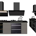 Modern Kitchen Appliances Featuring Range Hoods Stoves Ovens And Cabinet Countertops