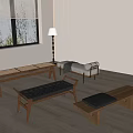 Wind Stool Bench Woven Stool Round Stool 3d model