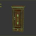 Traditional Wooden Cabinet With Single Door And Drawer In Dark Brown Solid Wood