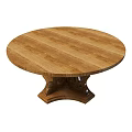 Intricate Carved Round Wooden Dining Table With Ornate Base Details