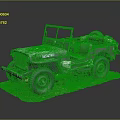 Vintage Military Jeep With Open Top Design Large Tires And Grassy Base