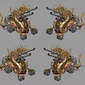 Golden Dragon Decorated Weapon Cannon With Intricate Traditional Ornate Design