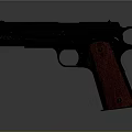 Vintage Classic Pistol With Black Body And Red Textured Grip Design
