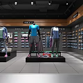 Sport Outlet Store Featuring Athletic Apparel Shoes And Mannequin Displays
