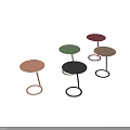 Modern Black Side Table with Round Top and Single Curved Leg Circular Base Minimalist Design