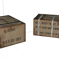 Wooden Military Storage Boxes With Straps And Not For Resale Labels