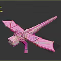 Pink Pixelated Dragon Game Character With Glowing Wings And Detailed Body Design