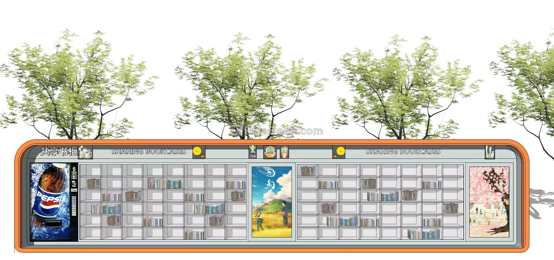 Modern vending machine view wall 3d model