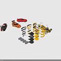 Yellow Modified Car With Open Doors Engine And Detachable Body Parts