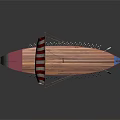 Traditional Sailboat With Red And White Striped Sail Wooden Deck And Colorful Hull