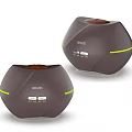 BRUDO Two Brown Aromatherapy Diffusers With Green Accent Lines And Control Panel